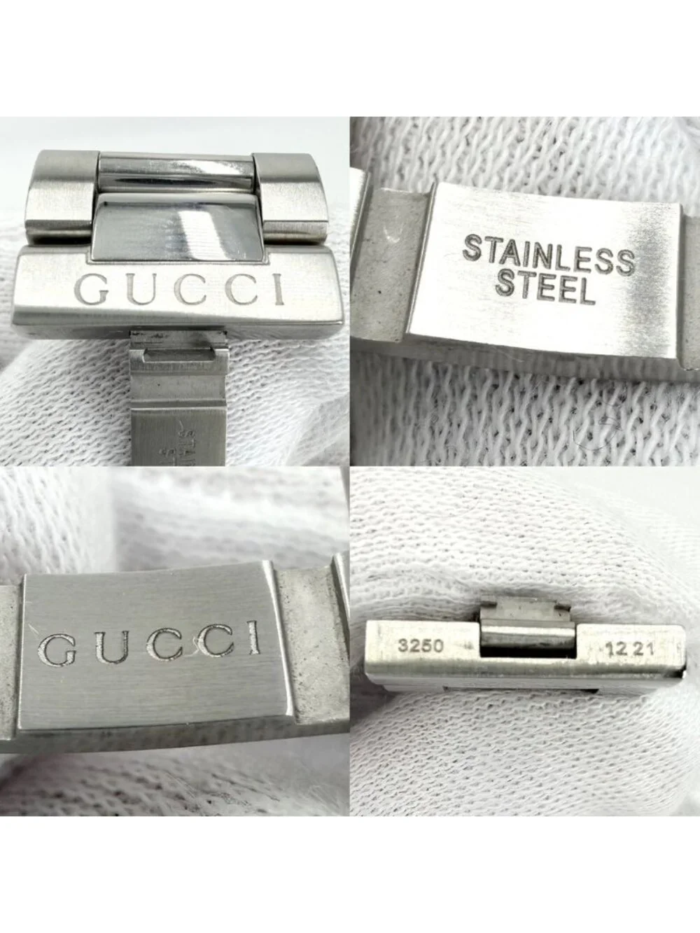 Gucci Big Financial Watch Date Dive Quartz Green Dial Stainless Steel Silver